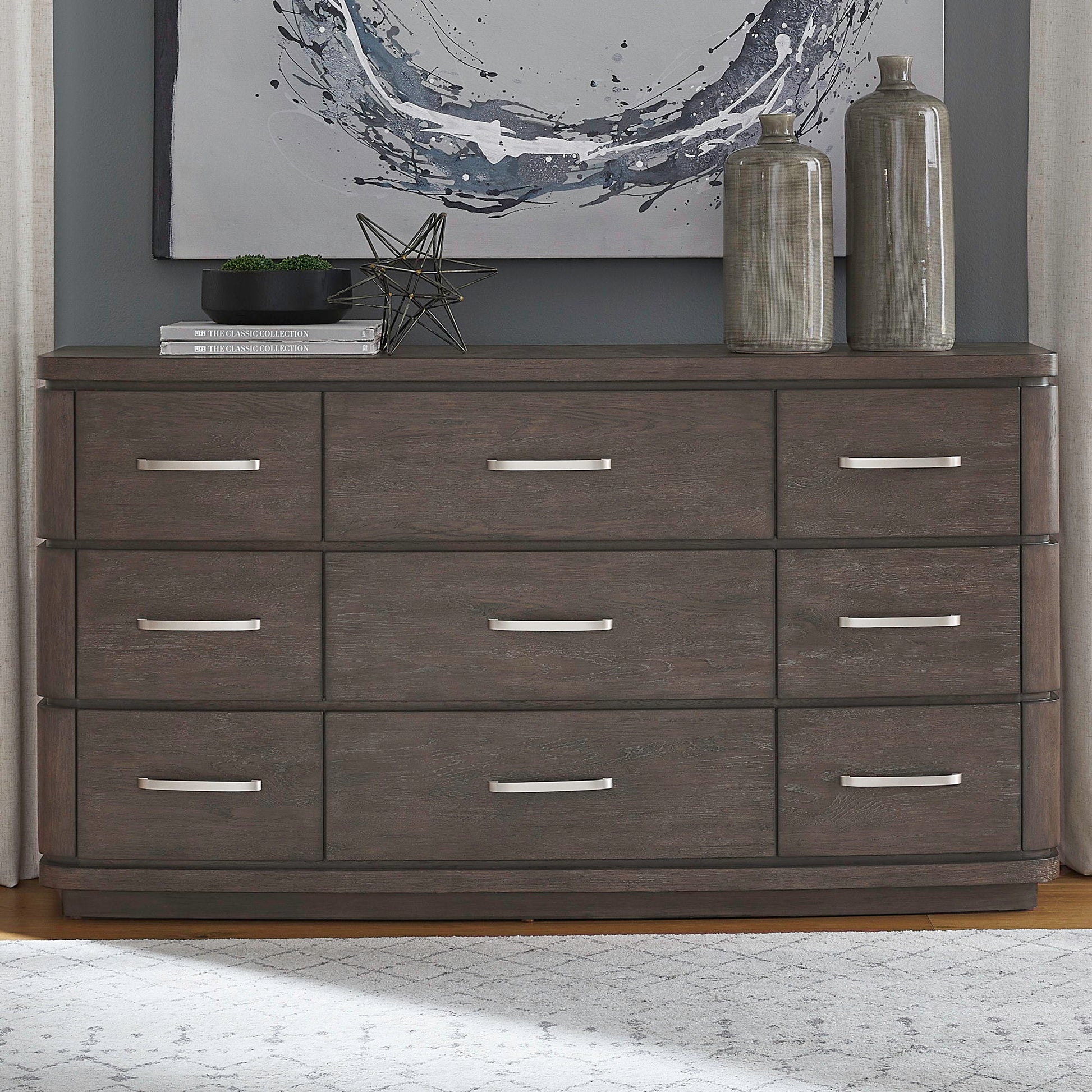 Liberty Furniture Cascade Falls - 9 Drawer Dresser - Satin Espresso | Meri Furniture