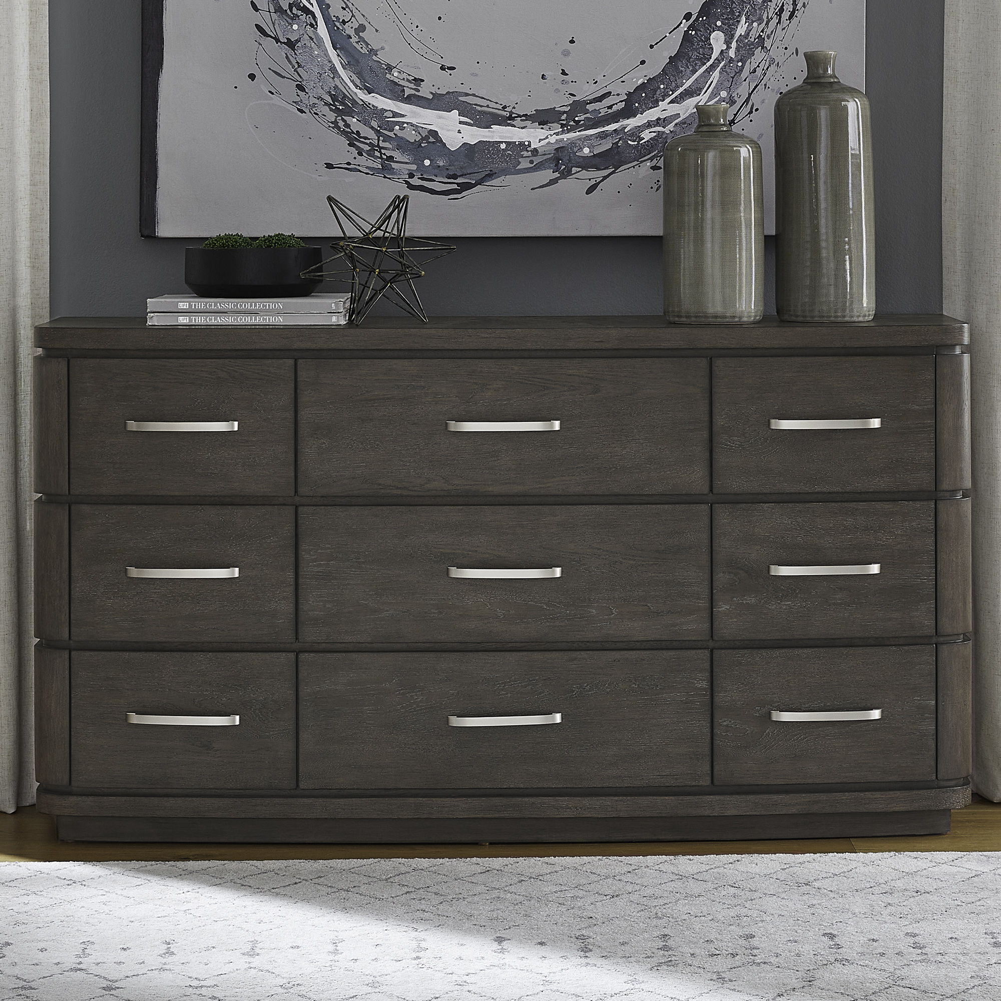 Liberty Furniture Cascade Falls - 9 Drawer Dresser - Satin Espresso | Meri Furniture
