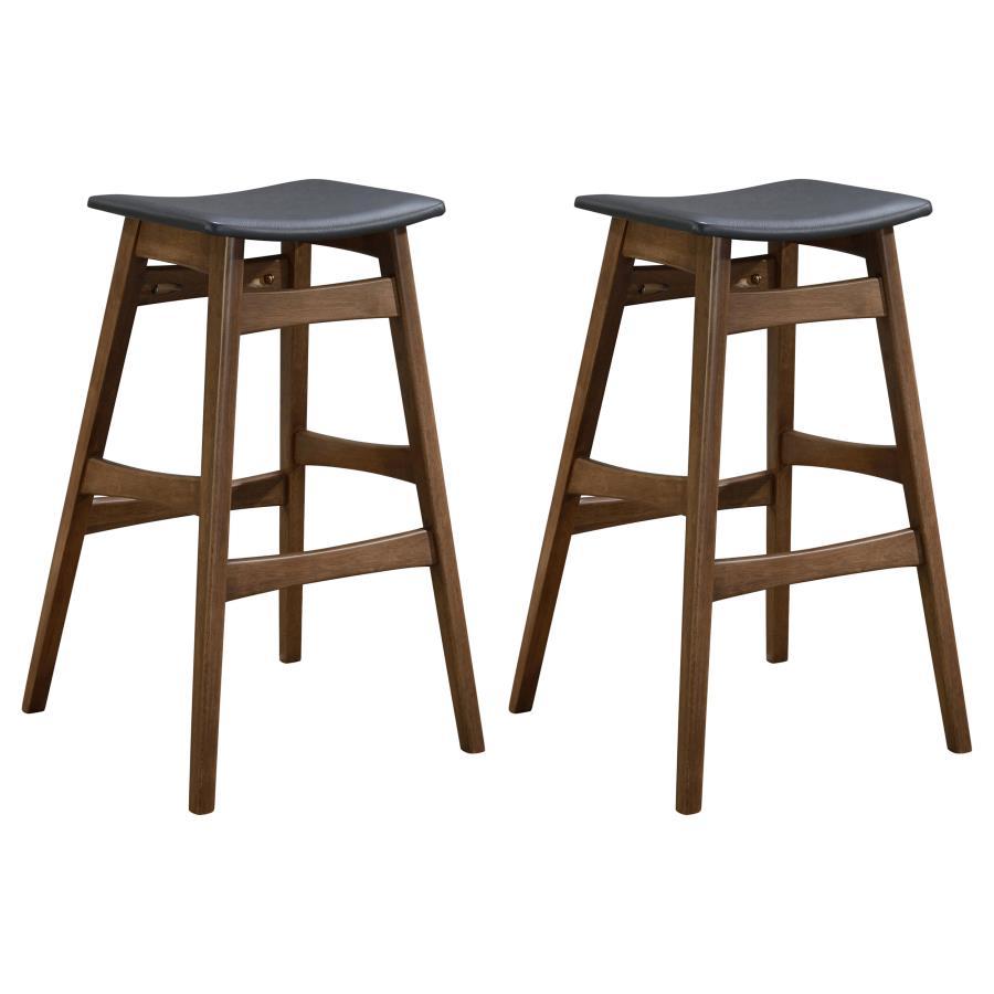 Coaster Fine Furniture Finnick - Cushioned Backless Bar Stool (Set of 2) - Walnut | Meri Furniture