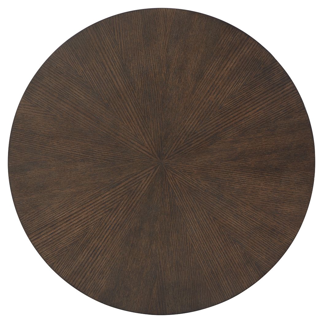 Signature Design by Ashley® Brazburn - Dark Brown / Gold Finish - Round End Table | Meri Furniture