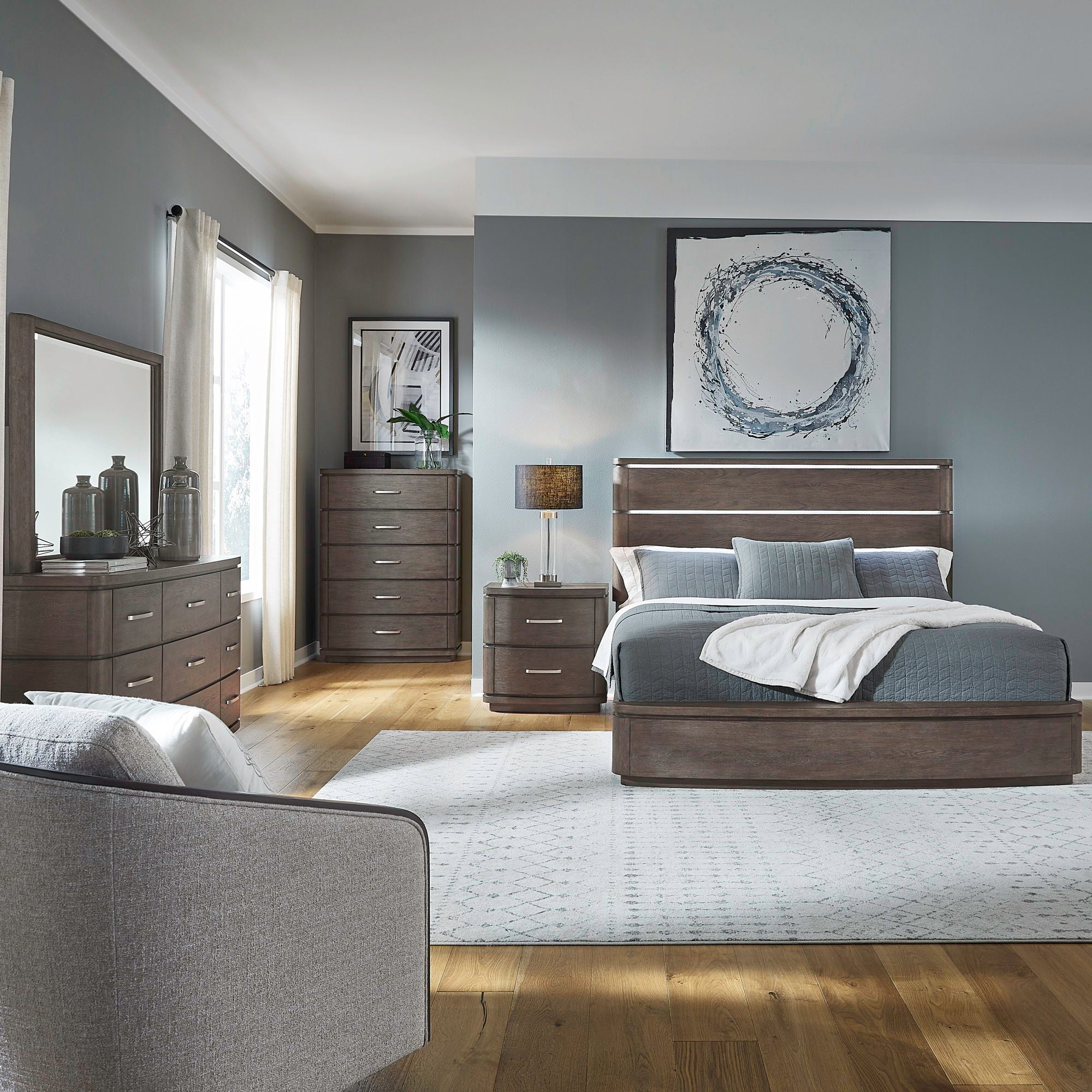 Liberty Furniture Cascade Falls - Nightstand With Charging Station - Satin Espresso | Meri Furniture