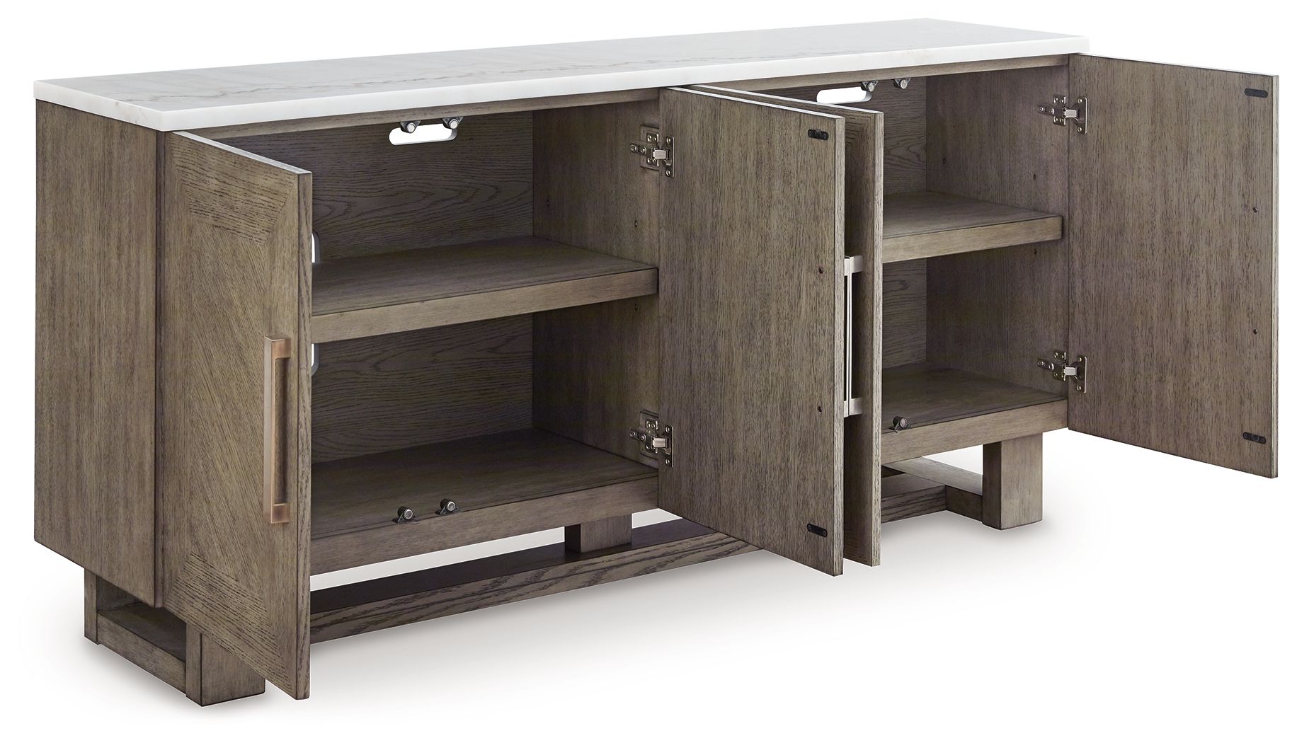 Signature Design by Ashley® Loyaska - Grayish Brown / White - Extra Large TV Stand | Meri Furniture