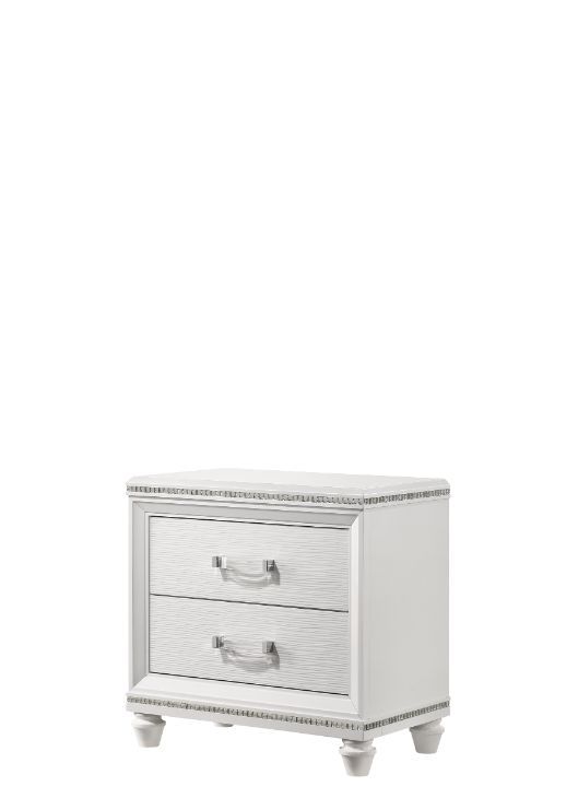 ACME The clean lines and transitional look of the Sadie Nightstand it an ideal addition to any bedroom. | Meri Furniture