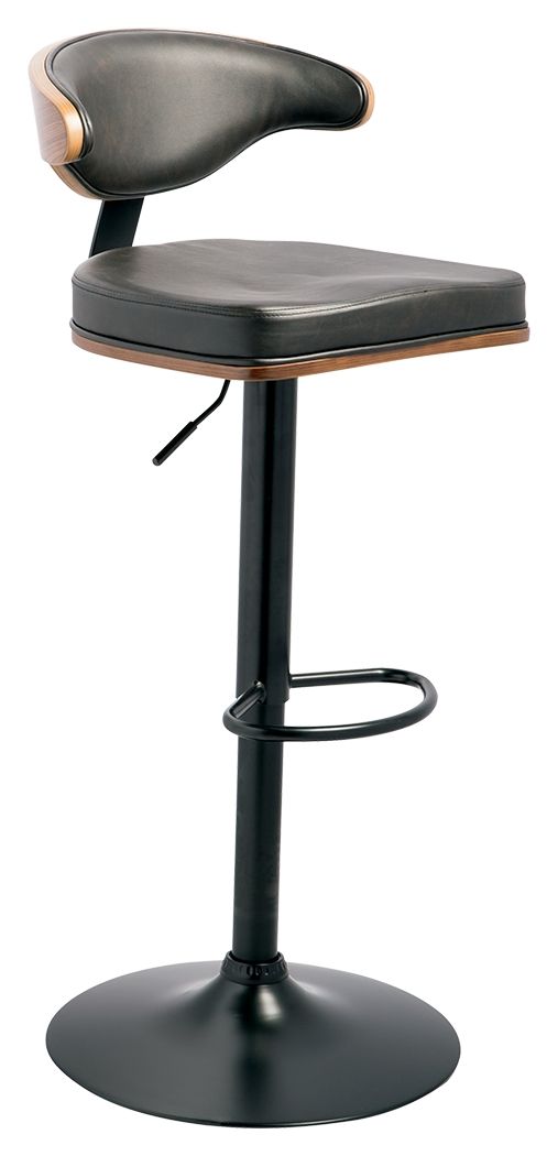 Signature Design by Ashley® Bellatier - Brown / Black - Tall Uph Swivel Barstool | Meri Furniture
