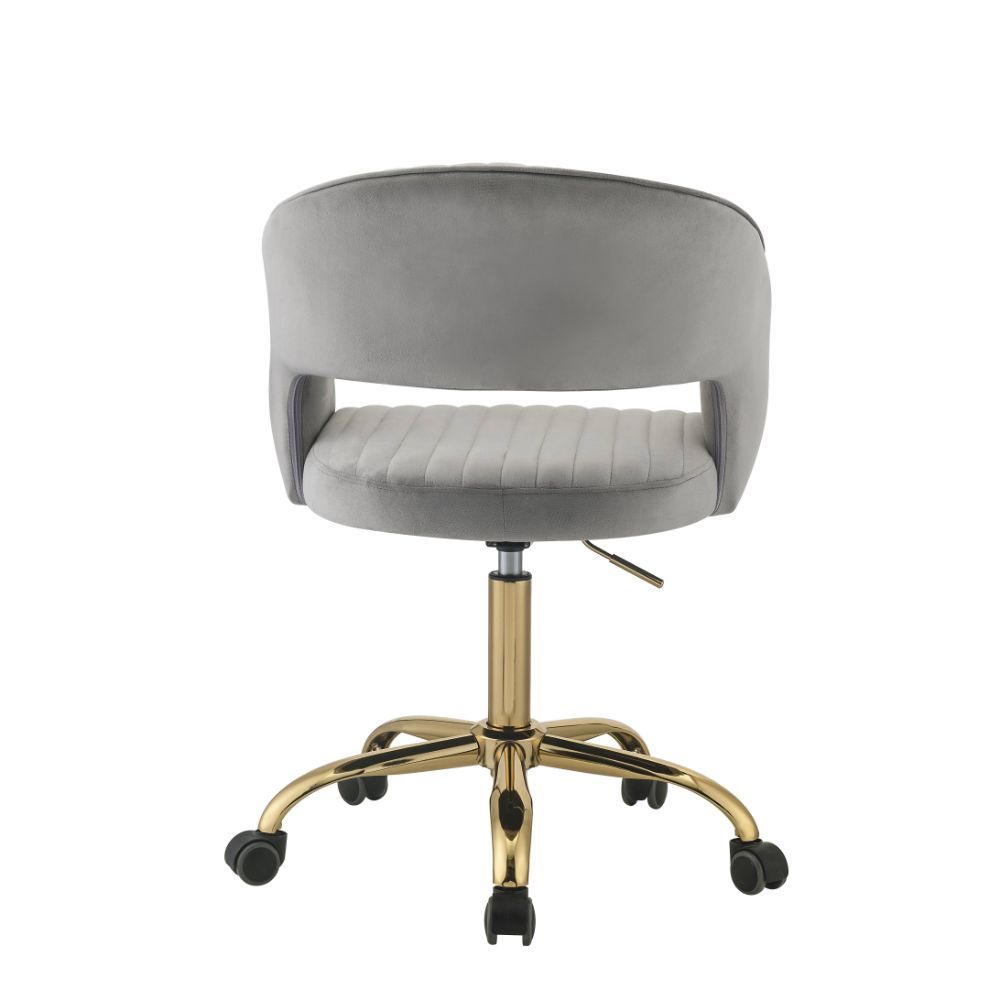 ACME Hopi - Office Chair - Gray Velvet & Gold | Meri Furniture