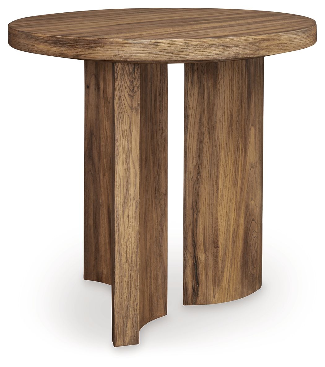 Signature Design by Ashley® Austanny - Warm Brown - Round End Table | Meri Furniture
