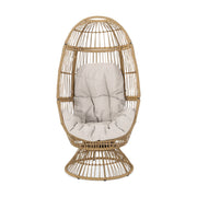 Patio Swivel Basket Egg Chair With Cushion
