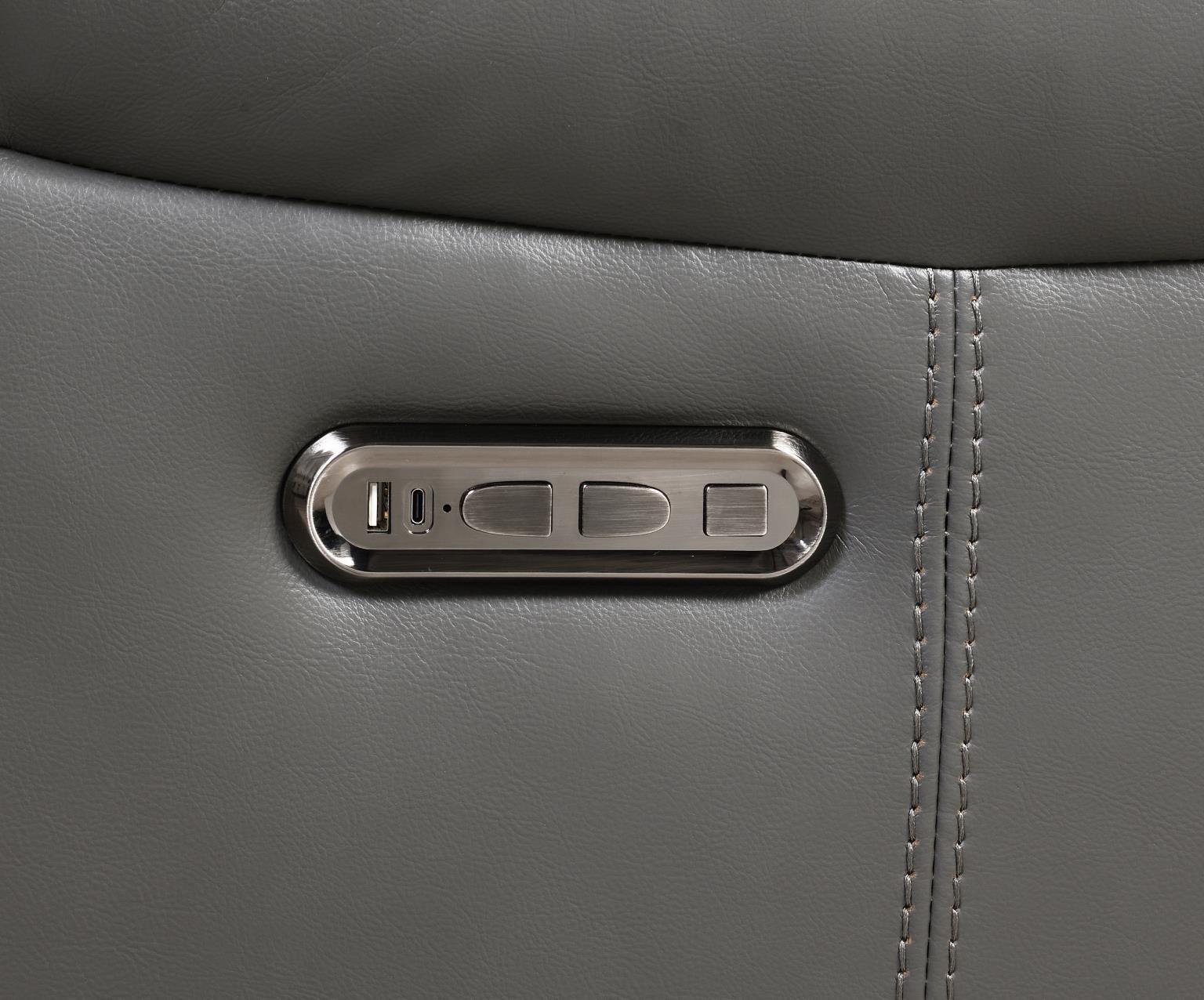 U101 - Power Reclining Loveseat With LED Light & Speaker - Gray