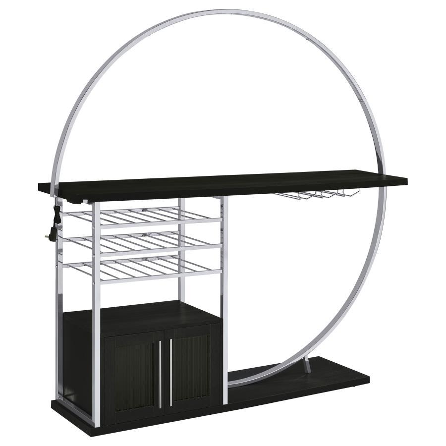 Coaster Fine Furniture Risley - 2-Door Circular LED Home Bar With Wine Storage | Meri Furniture