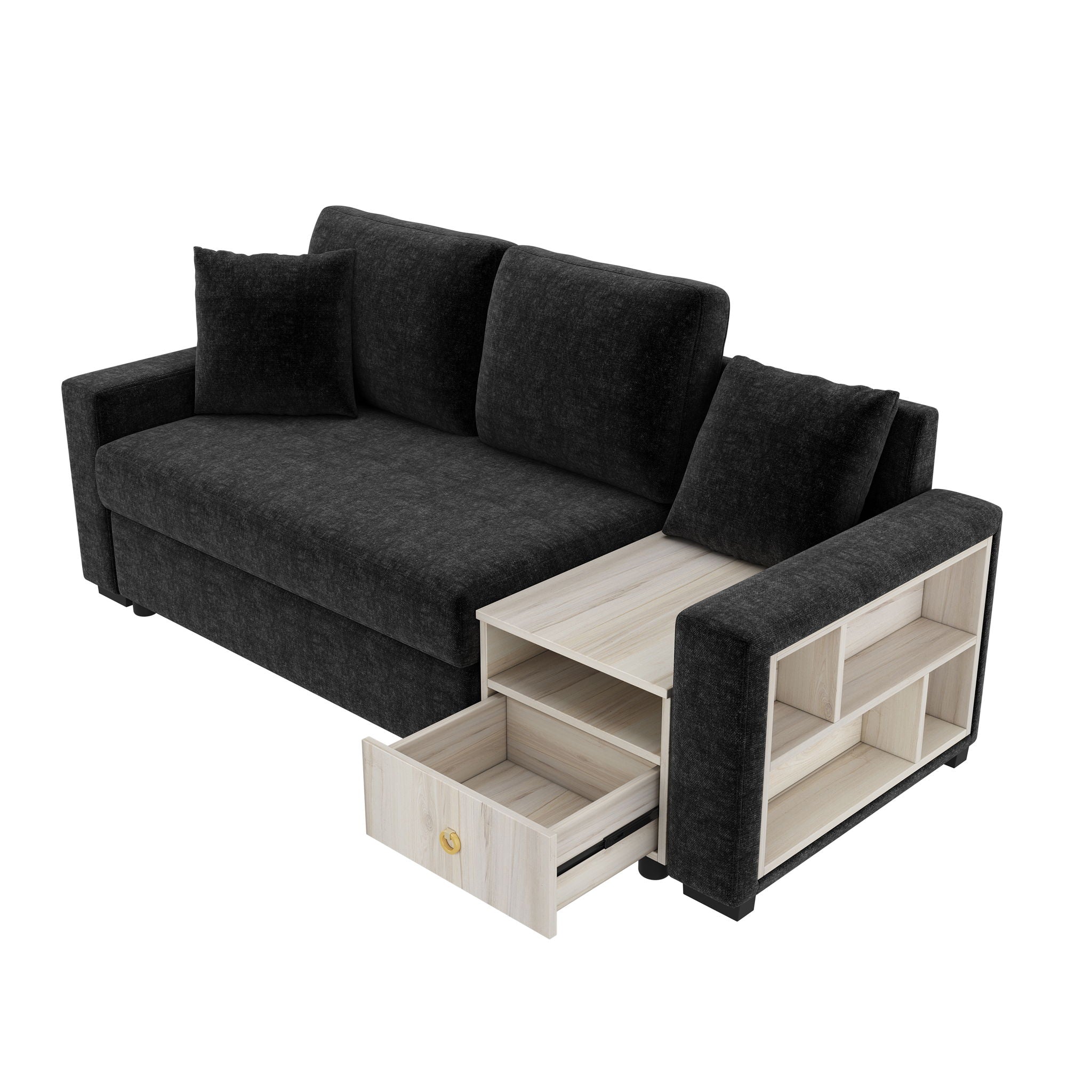 Modular Sofa Couch With Storage Armrest And Center Console