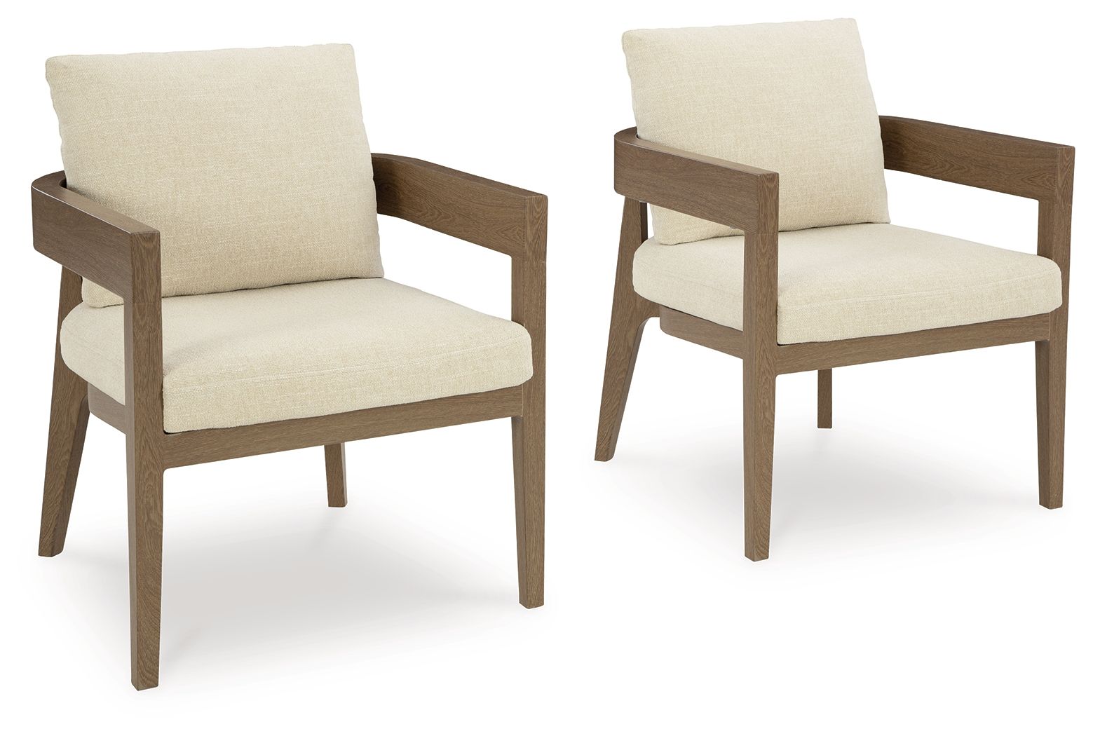 Signature Design by Ashley® Serene Bay - Dark Brown / White - Arm Chair With Cushion (Set of 2) | Meri Furniture