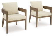 Signature Design by Ashley® Serene Bay - Dark Brown / White - Arm Chair With Cushion (Set of 2) | Meri Furniture