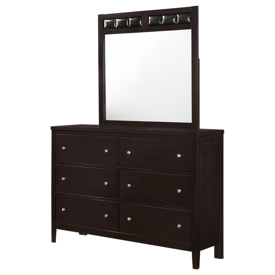 Coaster Fine Furniture Carlton - 6-Drawer Dresser With Mirror - Cappuccino | Meri Furniture