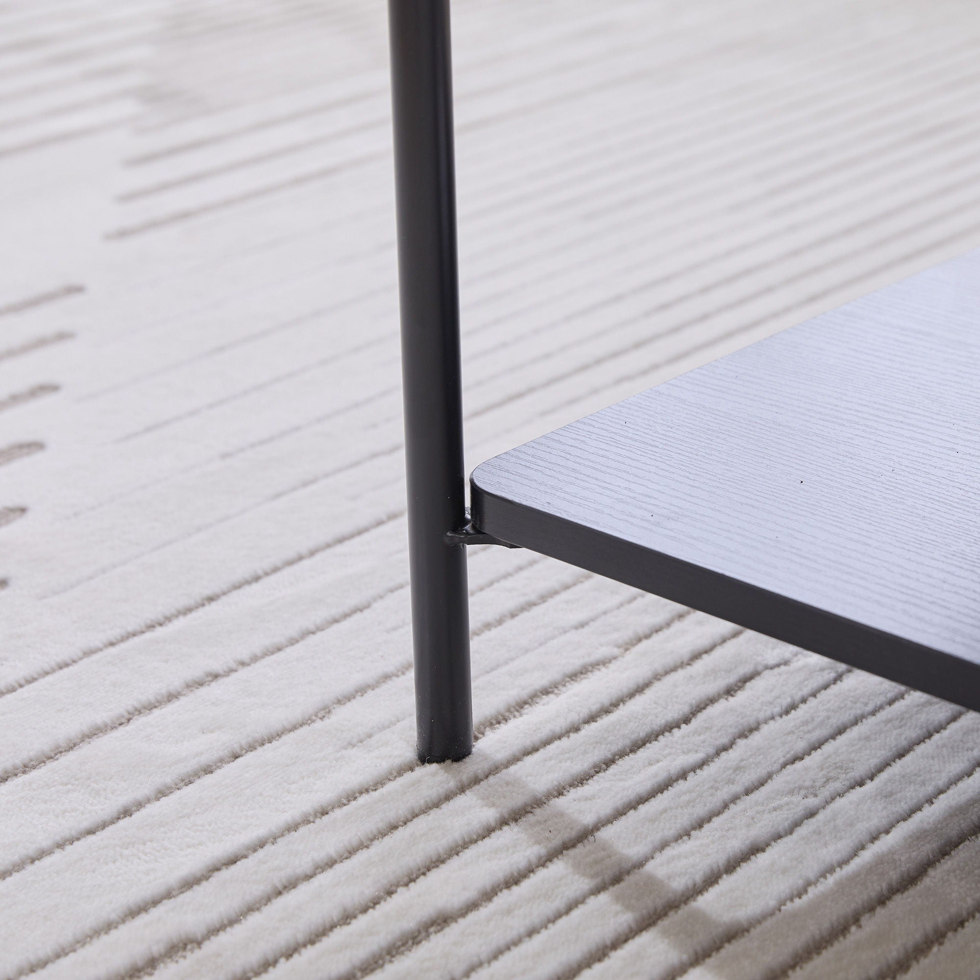 Upholstered Ottoman Coffee Table Foot Rest With Open Storage