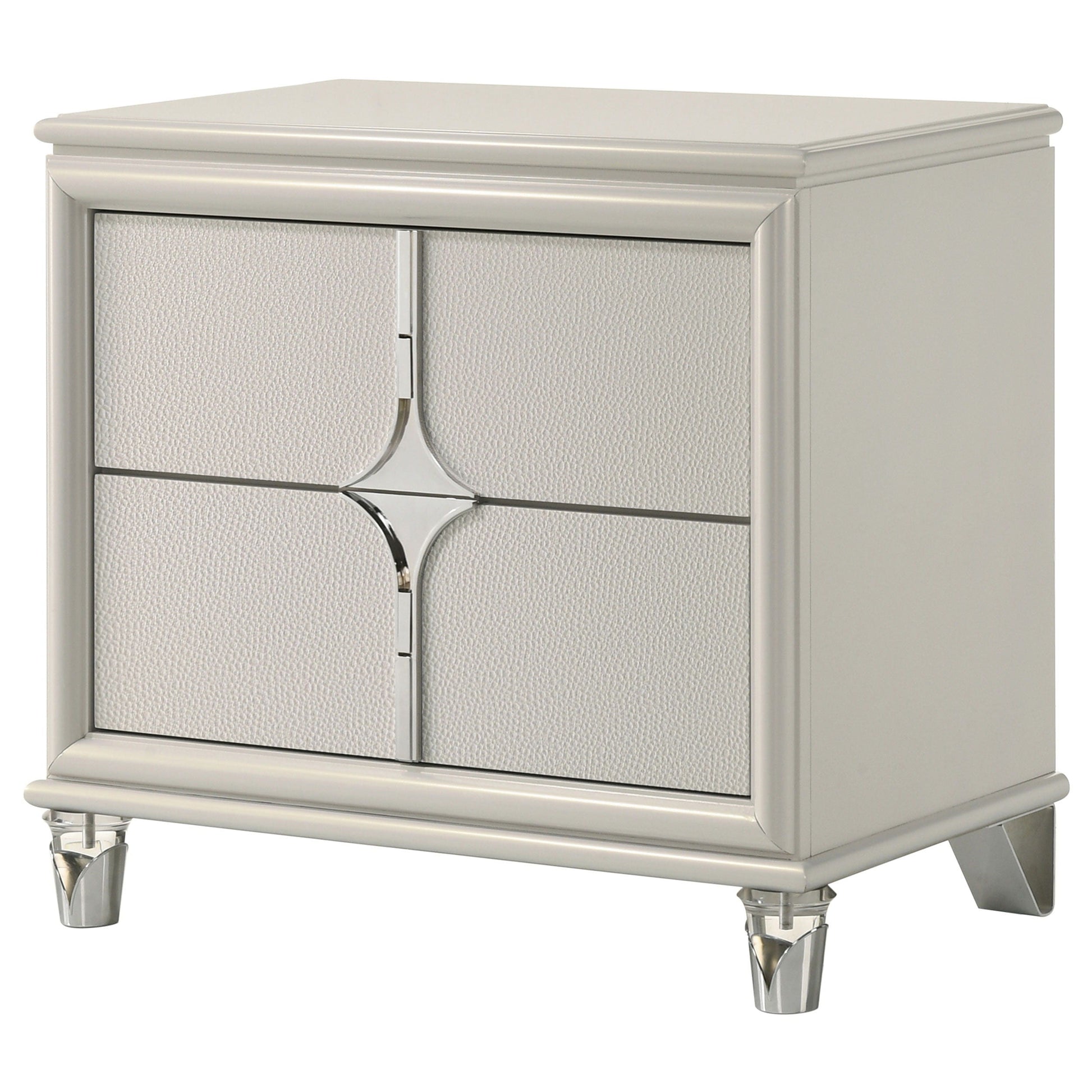 Coaster Fine Furniture Olivia - 2-Drawer Nightstand Bedside Table - Pearl White | Meri Furniture