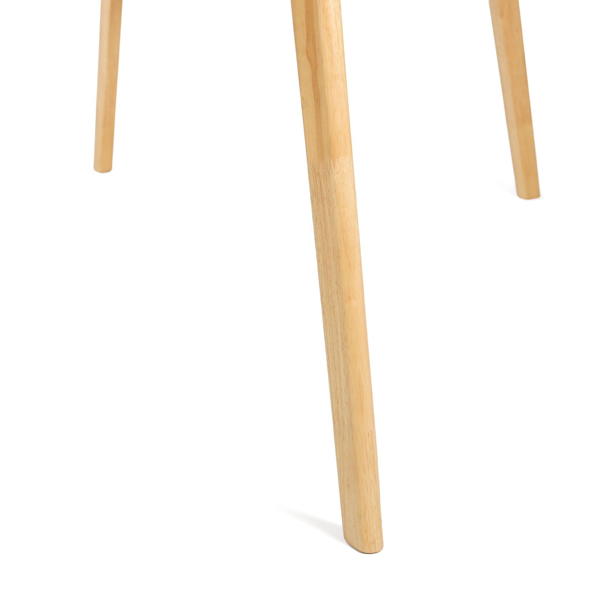 Dining Table With Splayed Rubberwood Legs & Faux Wood Tabletop, Mid Century Modern - White Oak