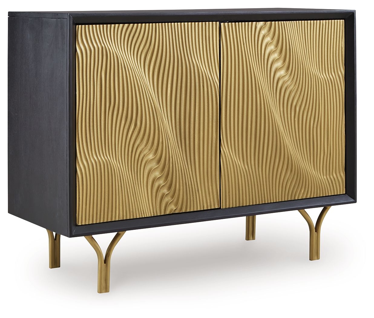 Signature Design by Ashley® Tayner - Black / Gold Finish - Accent Cabinet | Meri Furniture