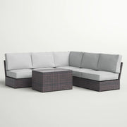 Modular 4 Person Outdoor Seating Group With Cushions - Espresso