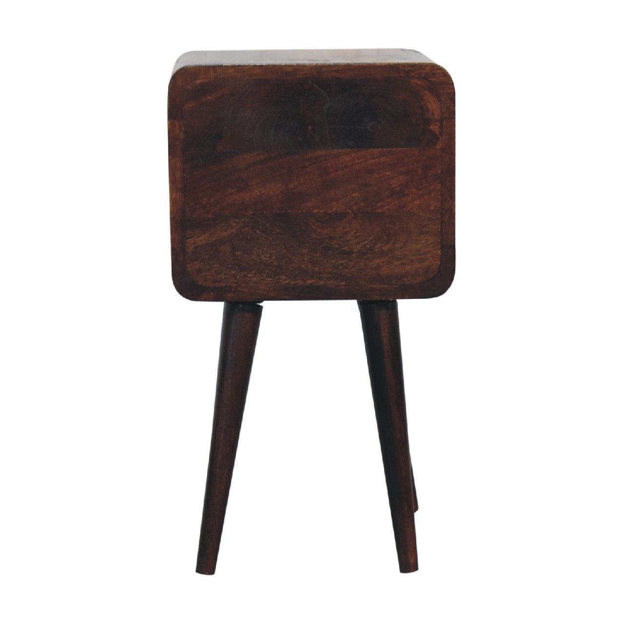 Mini Curved Nightstand - Walnut