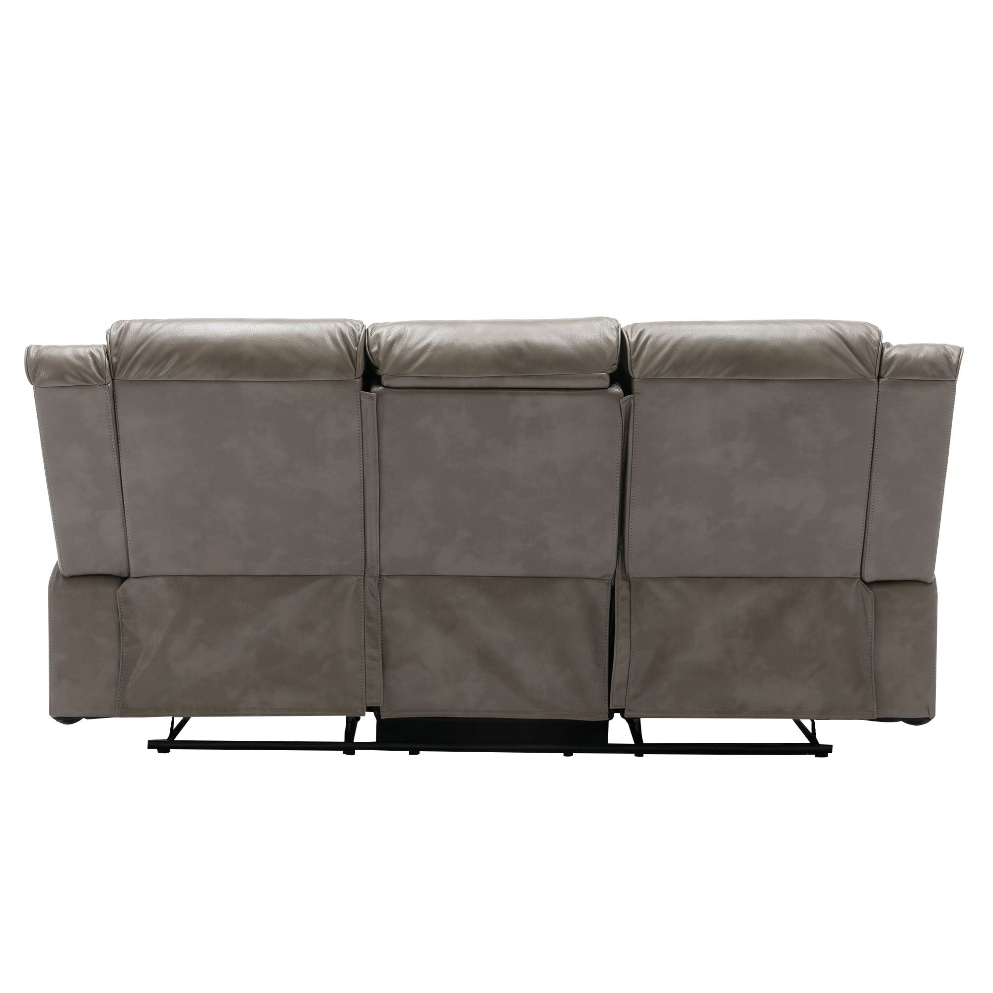 3 Seater Home Theater Recliner Manual Recliner Chair With A LED Light Strip Two Built-In Cup Holders For Living Room