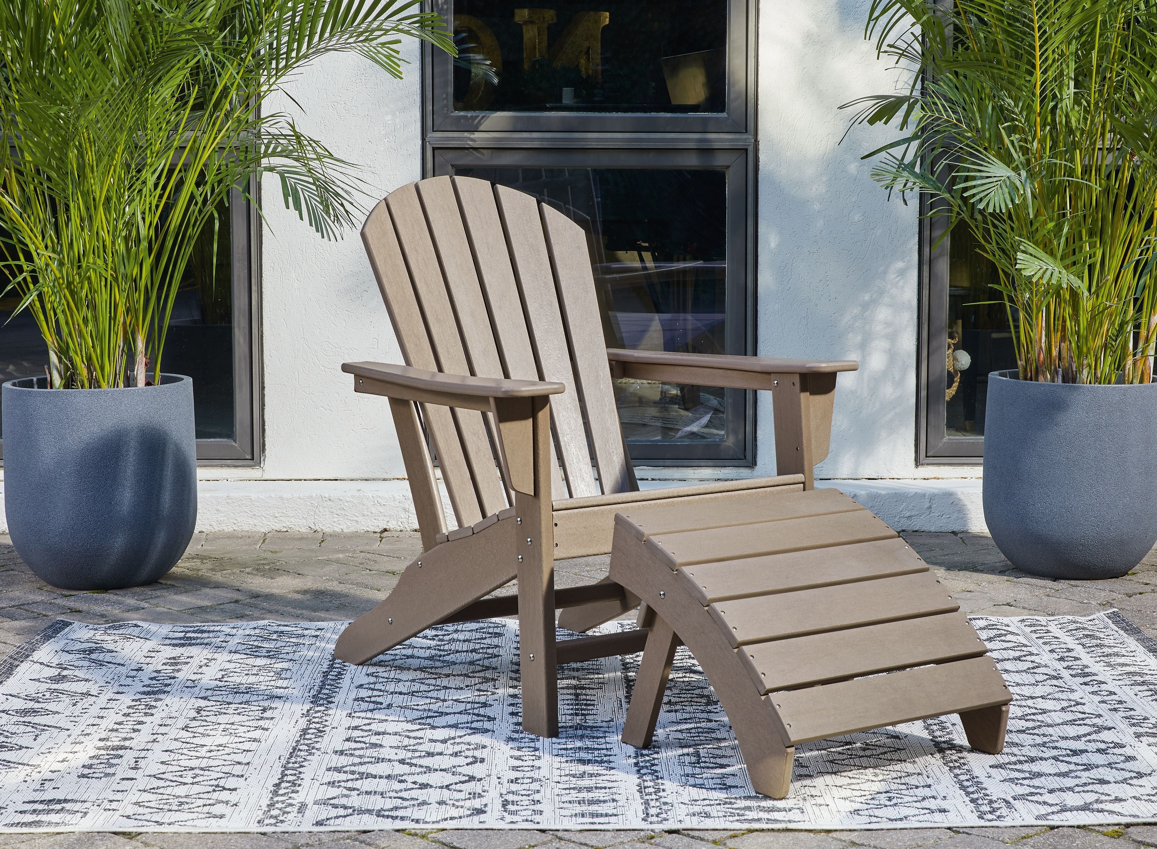 Signature Design by Ashley® Sundown Treasure - 2 Pc. - Adirondack Chair And Ottoman | Meri Furniture