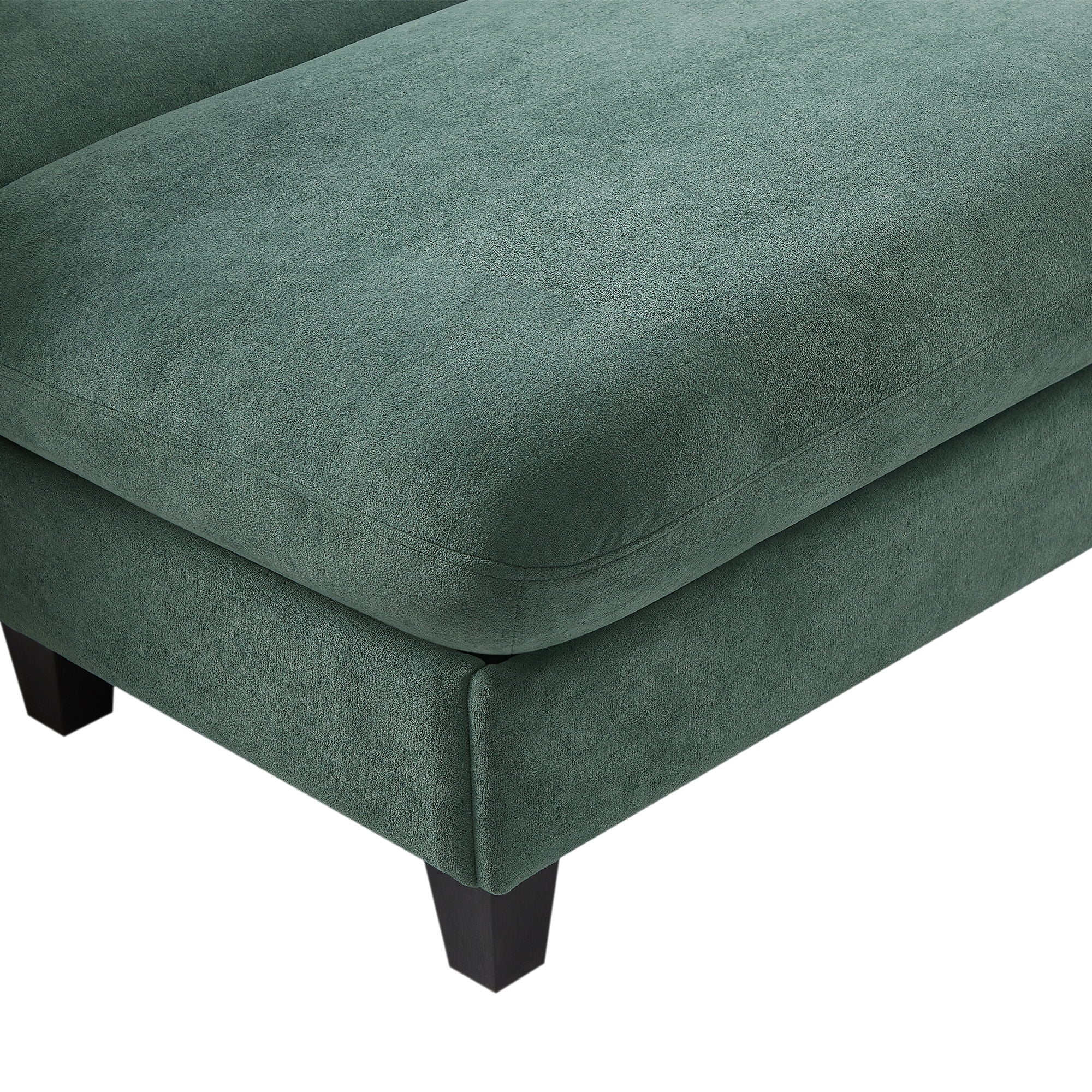 Upholstered L Shaped Sectional Sofa With Storage, Movable Ottoman, And 6 Throw Pillows