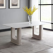 ACME Kalam - Dining Table - Ceramic Top & Beige Finish | Meri Furniture