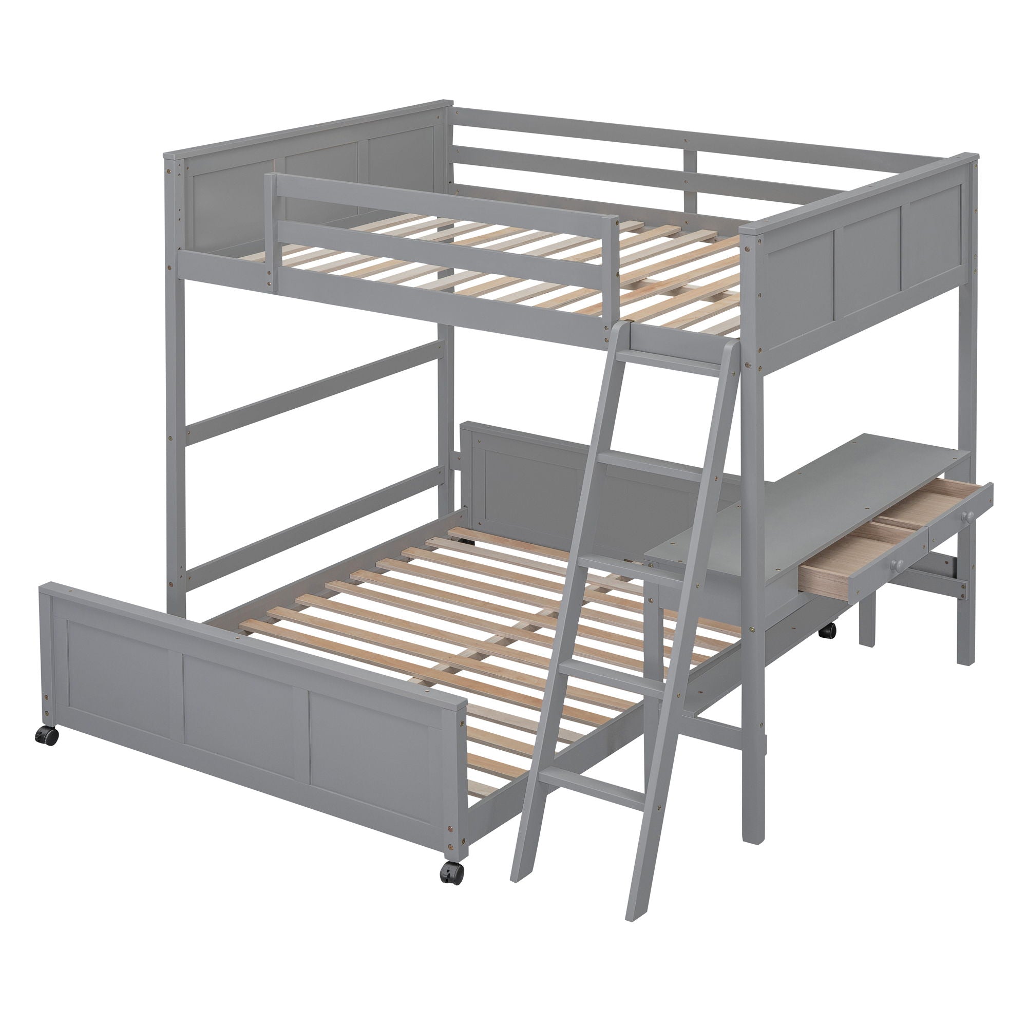 Full Over Full Bunk Bed With Desk