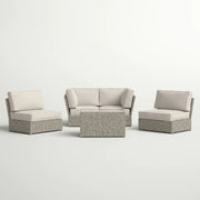 Stylish Modular Wicker Patio Seating Group