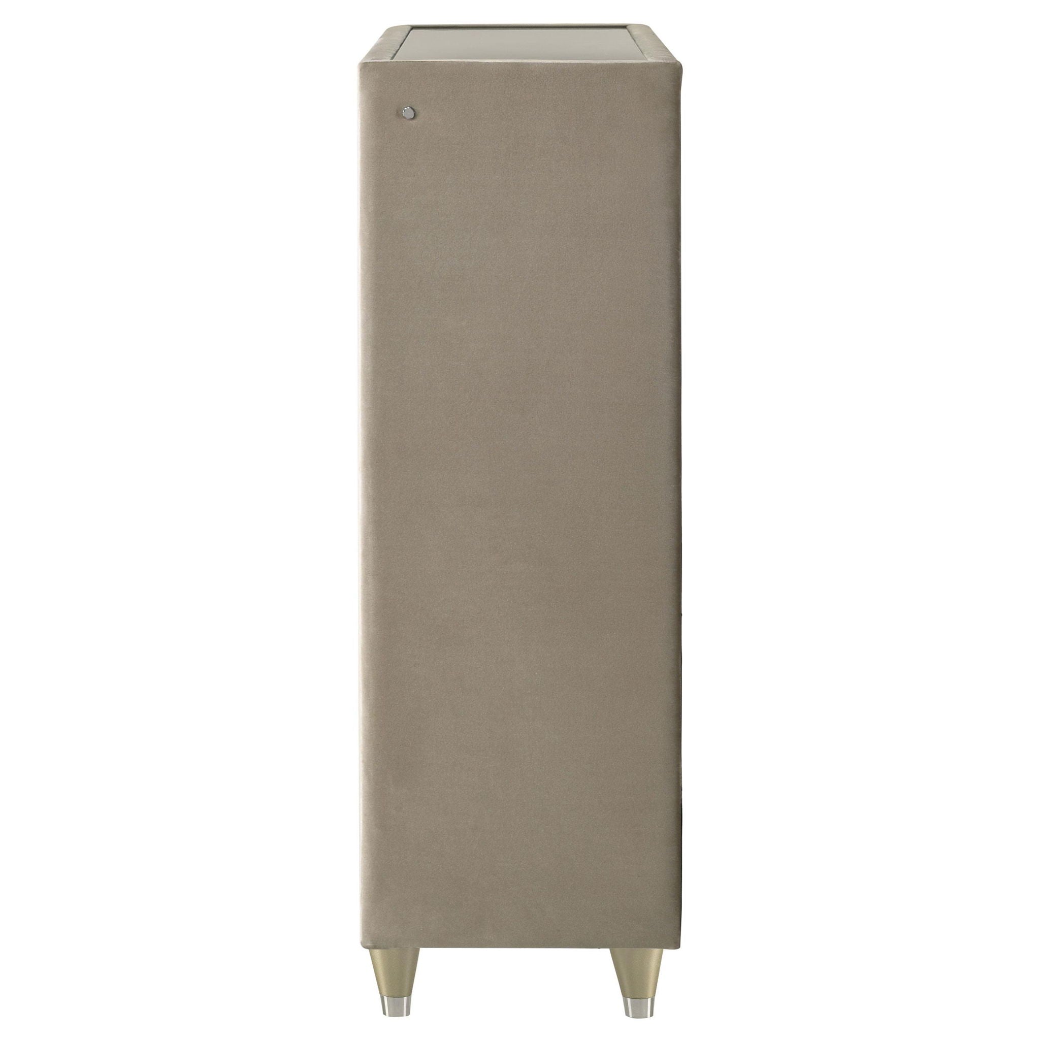 Lorient 5-drawer LED Chest of Drawers Ivory and Camel