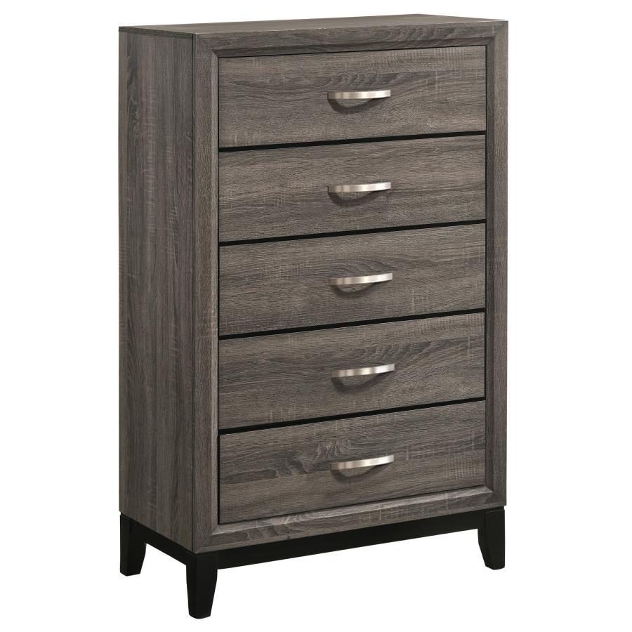 Coaster Fine Furniture Watson - 5-Drawer Bedroom Chest - Gray Oak | Meri Furniture