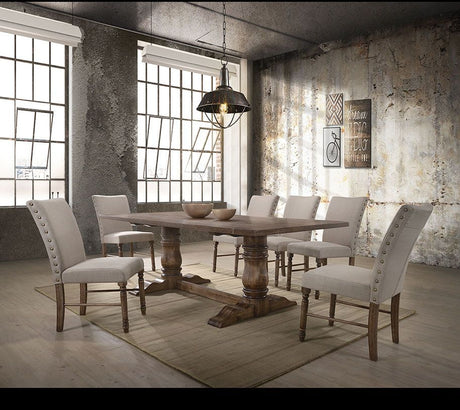 ACME Leventis - Dining Table - Weathered Oak | Meri Furniture