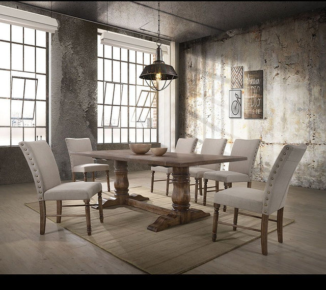 ACME Leventis - Dining Table - Weathered Oak | Meri Furniture