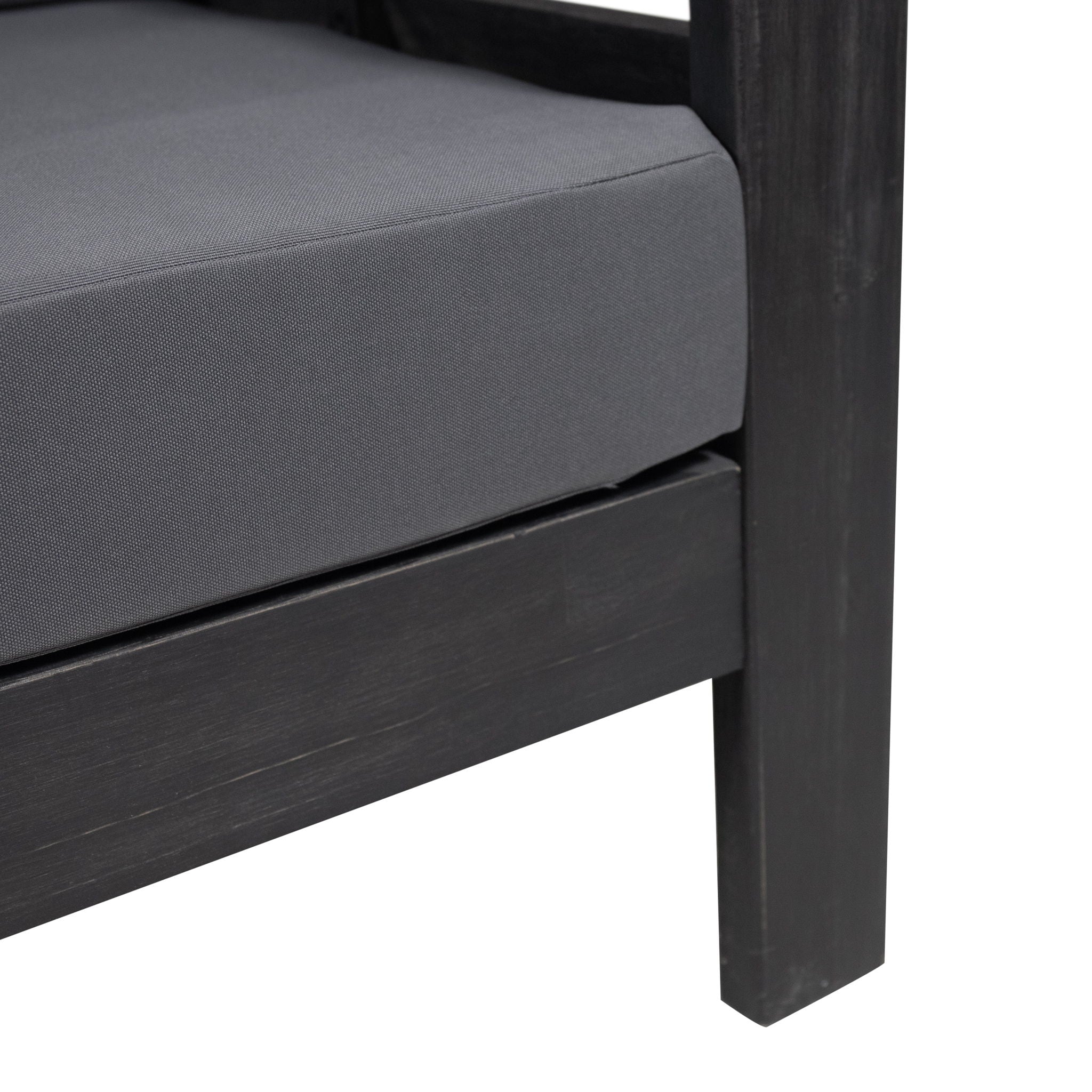 Acacia Wood Loveseat And Coffee Table Set With Cushions