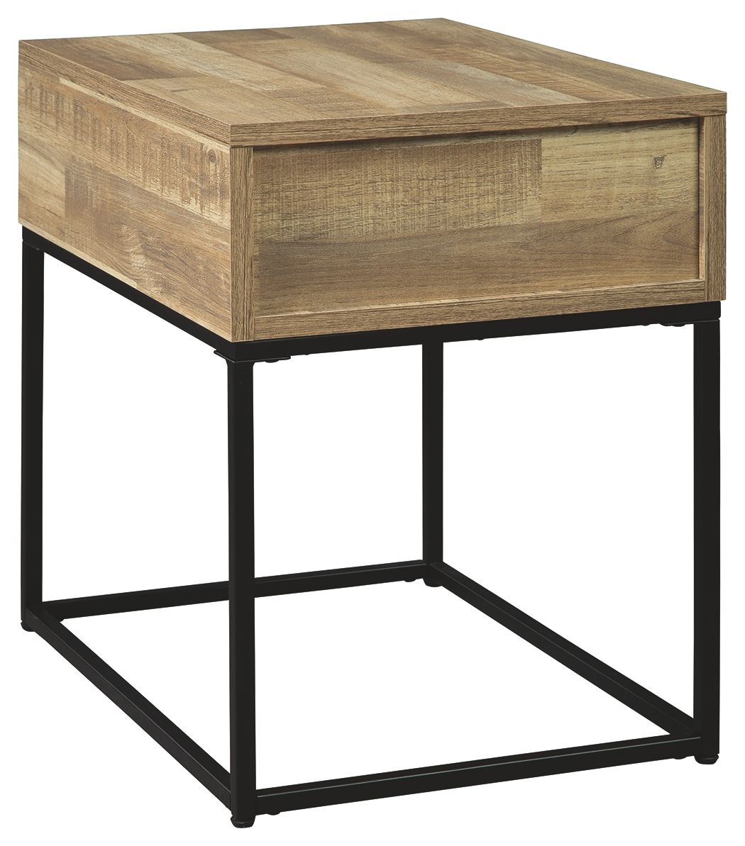 Ashley Furniture Gerdanet - Natural - Rectangular End Table | Meri Furniture