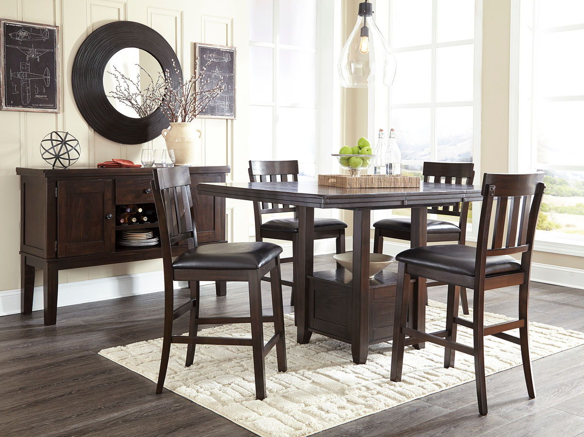 Signature Design by Ashley® Haddigan - Dining Table With Bar Stools | Meri Furniture