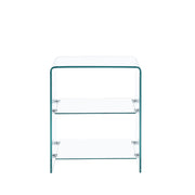 Tempered Clear Bent Glass Side Table Sofa Table, Multi Purpose Use, Premium Tempered Glass - Transparent