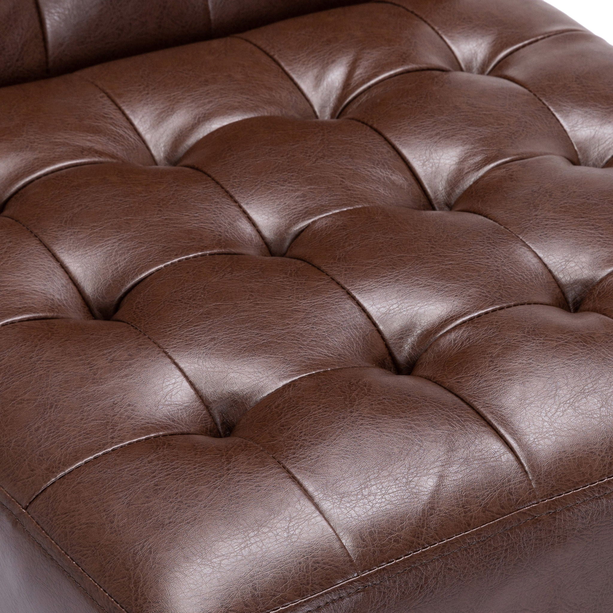 Contemporary Accent Chair With Tufted Waffle Stitch - Dark Brown