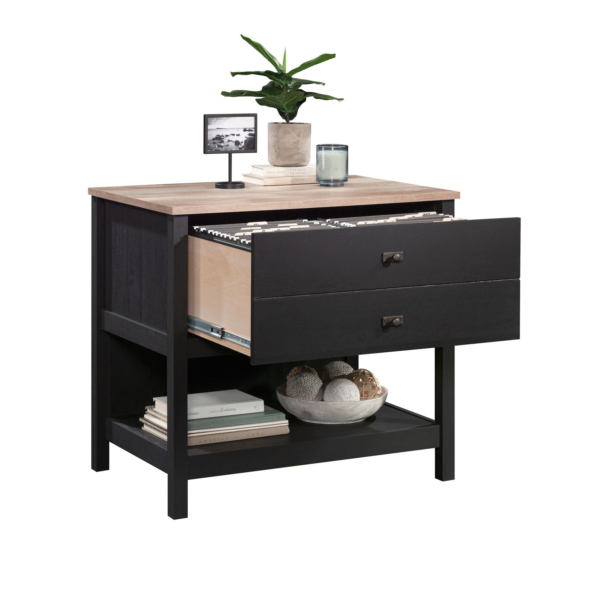 1-Drawer Lateral File Cabinet  in Raven Oak
