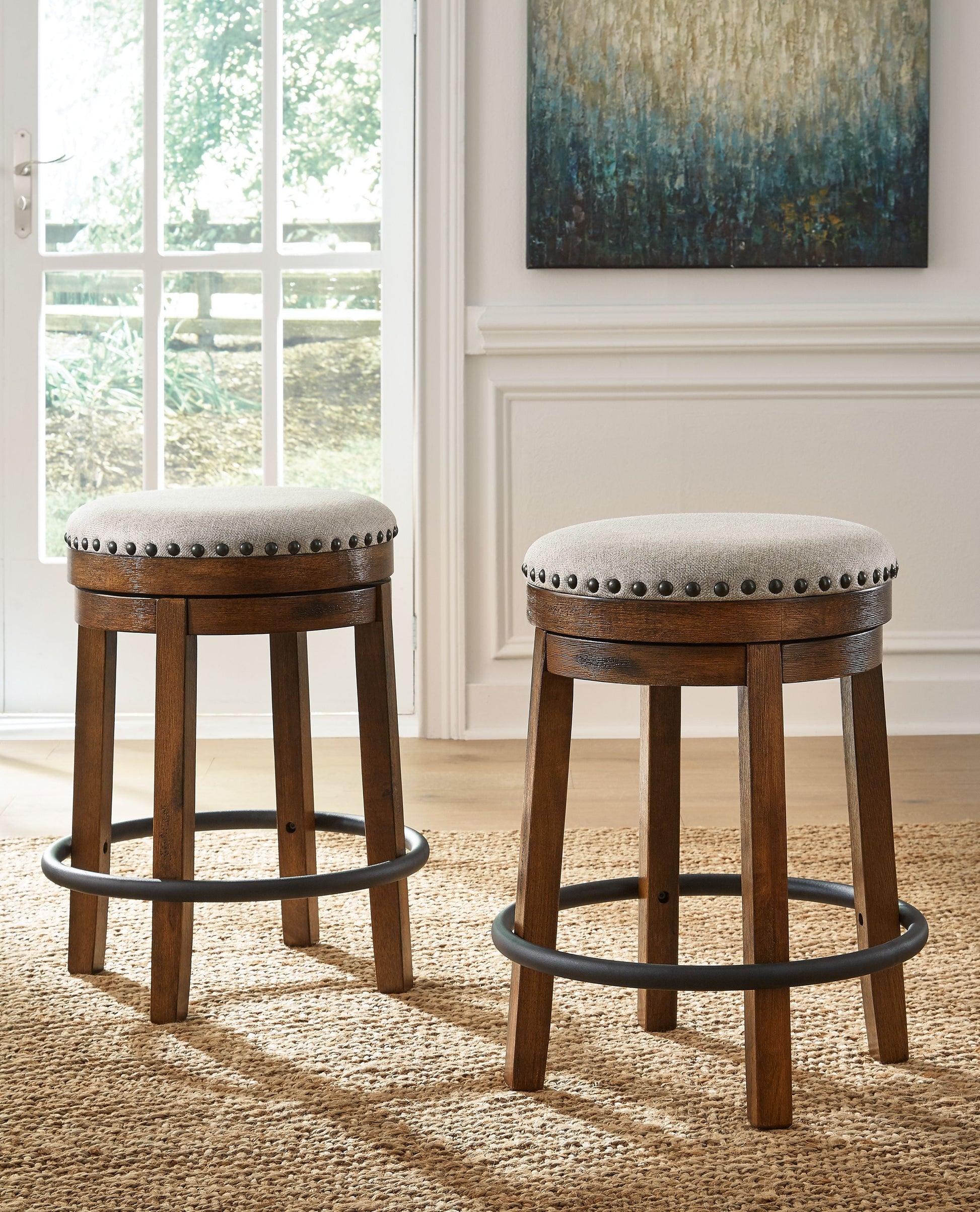 Signature Design by Ashley® Valebeck - Upholstered Swivel Stool | Meri Furniture