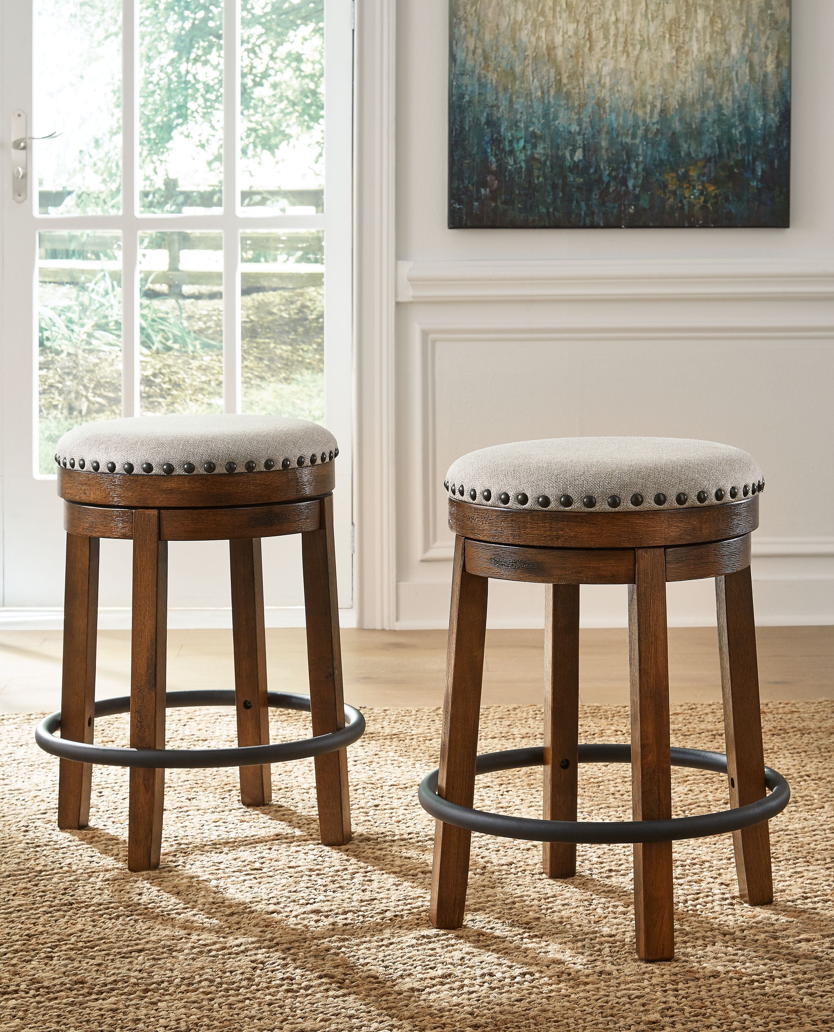 Signature Design by Ashley® Valebeck - Upholstered Swivel Stool | Meri Furniture