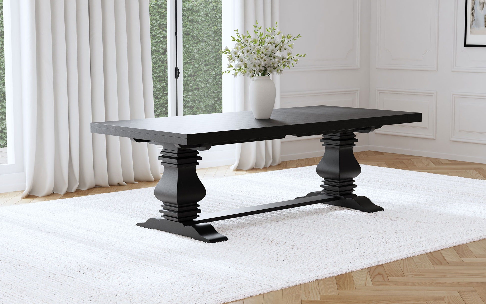 Coaster Fine Furniture Florence - Extension Dining Table - Distressed Black | Meri Furniture