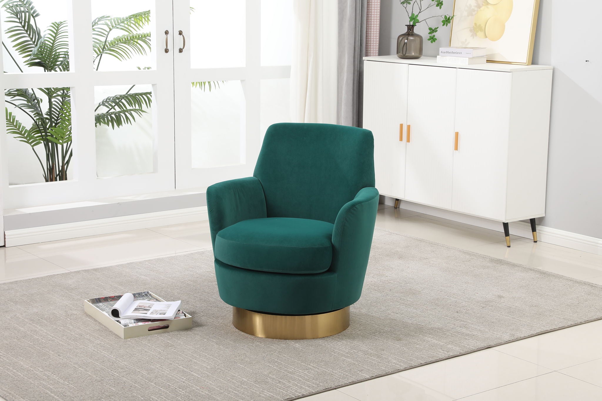 Teddy Swivel Barrel Chair, Swivel Accent Chairs Armchair For Living Room