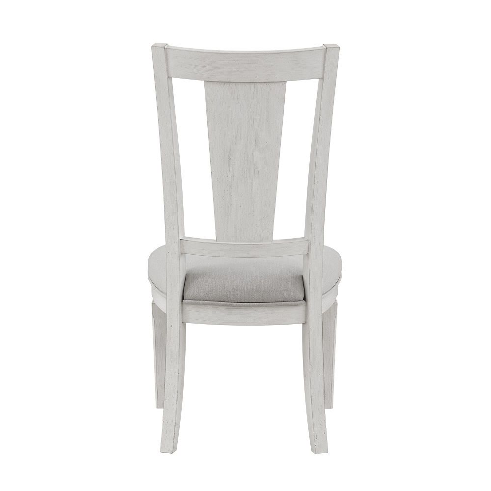 Katia - Side Chair Set of 2) - Light Gray Linen & Weathered White