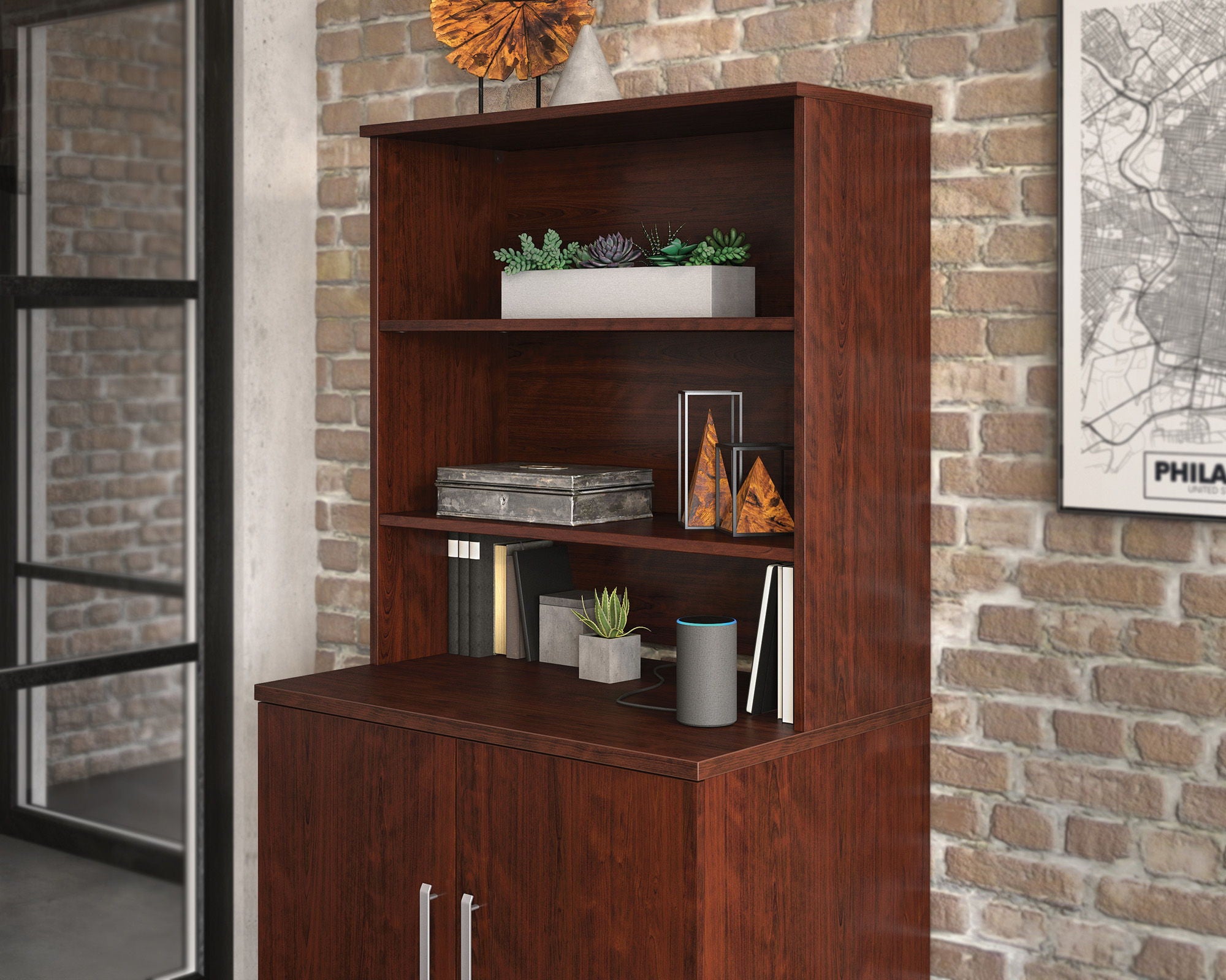 2-Shelf Hutch for Cabinet in Cherry