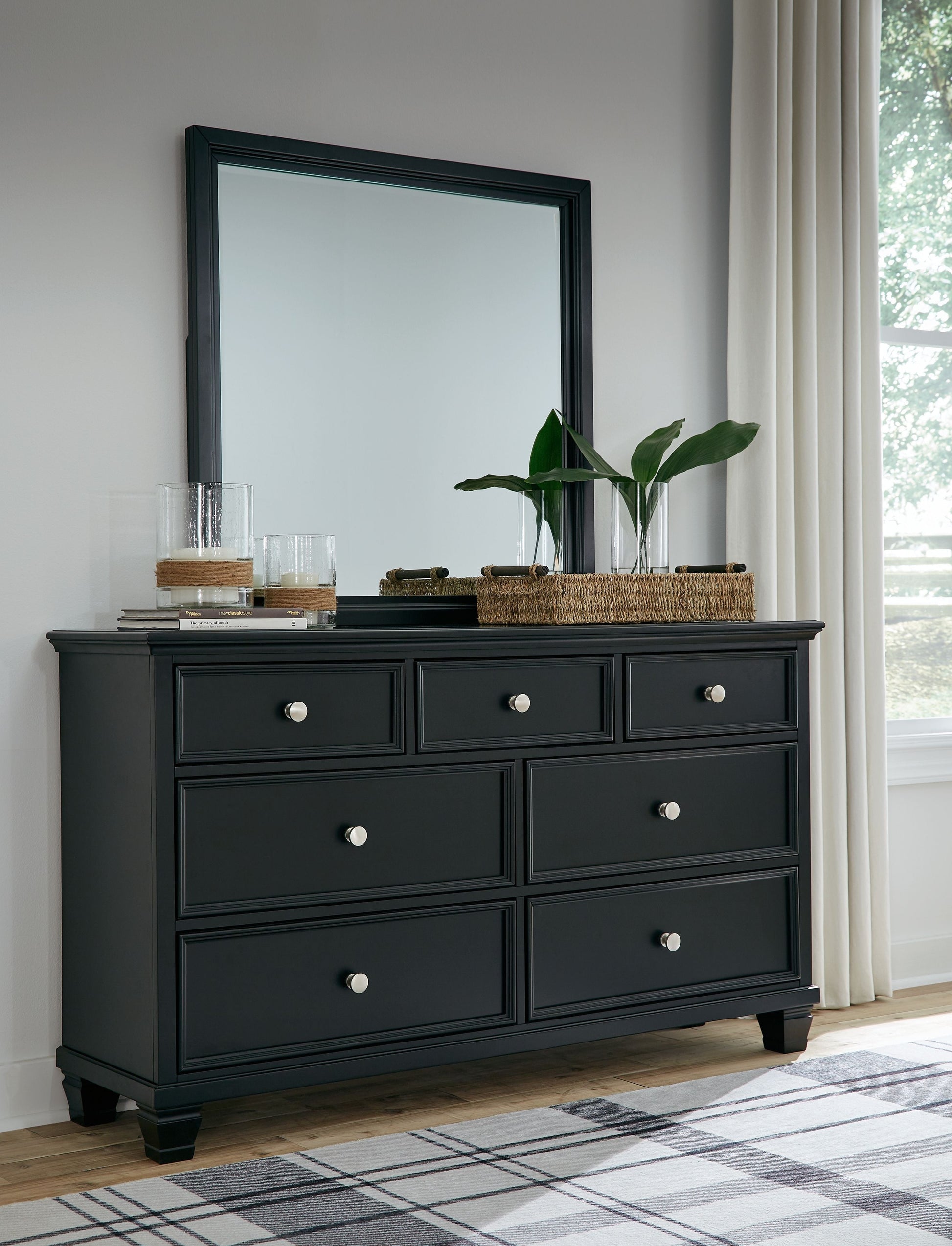 Signature Design by Ashley® Lanolee - Black - Dresser And Mirror | Meri Furniture