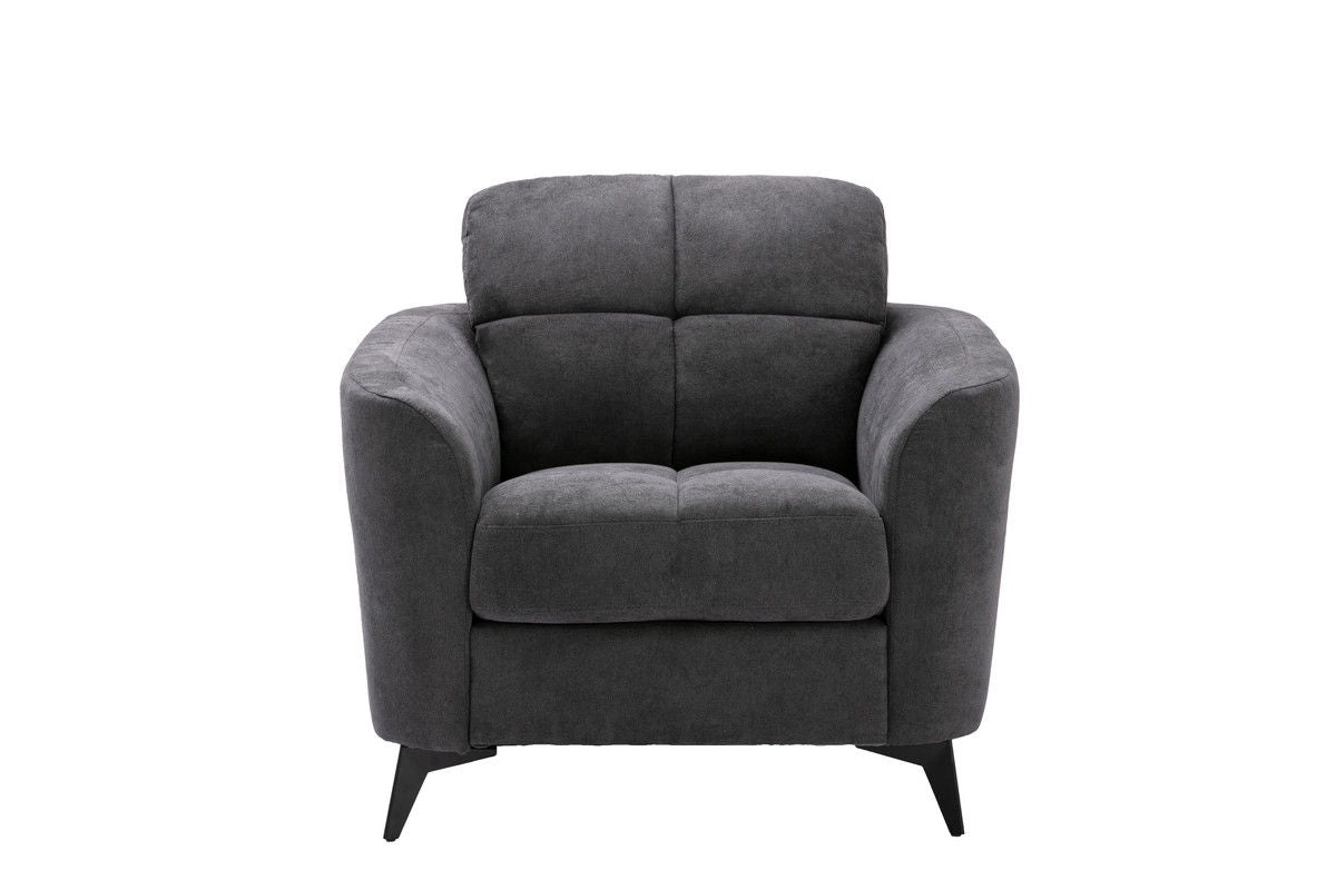 Callie Gray Woven Fabric Sofa Loveseat Chair Living Room Set