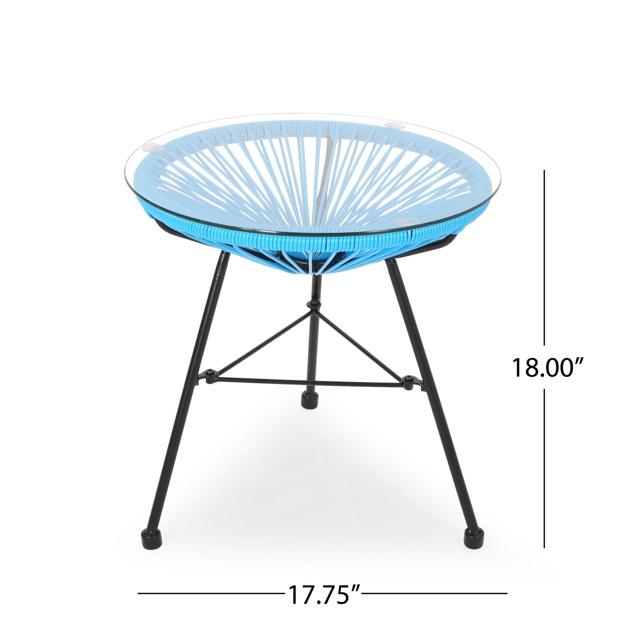 Nusa - Modern Rattan Side Table With Tempered Glass Top