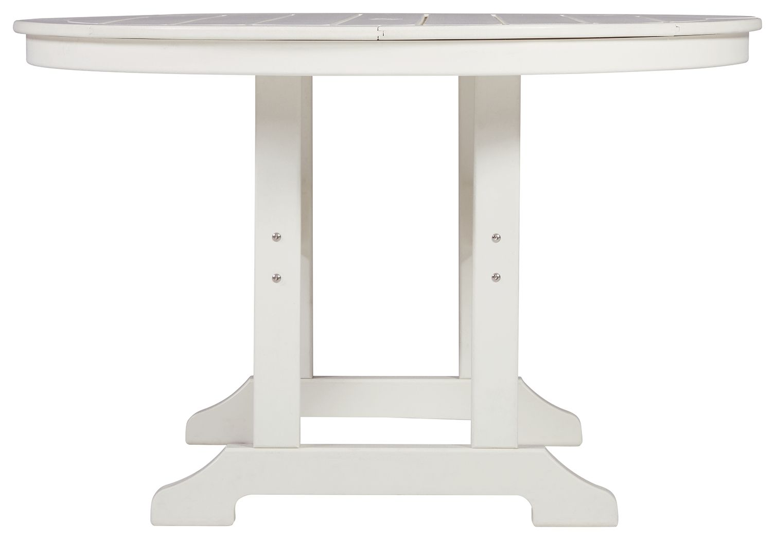 Signature Design by Ashley® Crescent Luxe - White - Round Dining Table W/Umb Opt | Meri Furniture