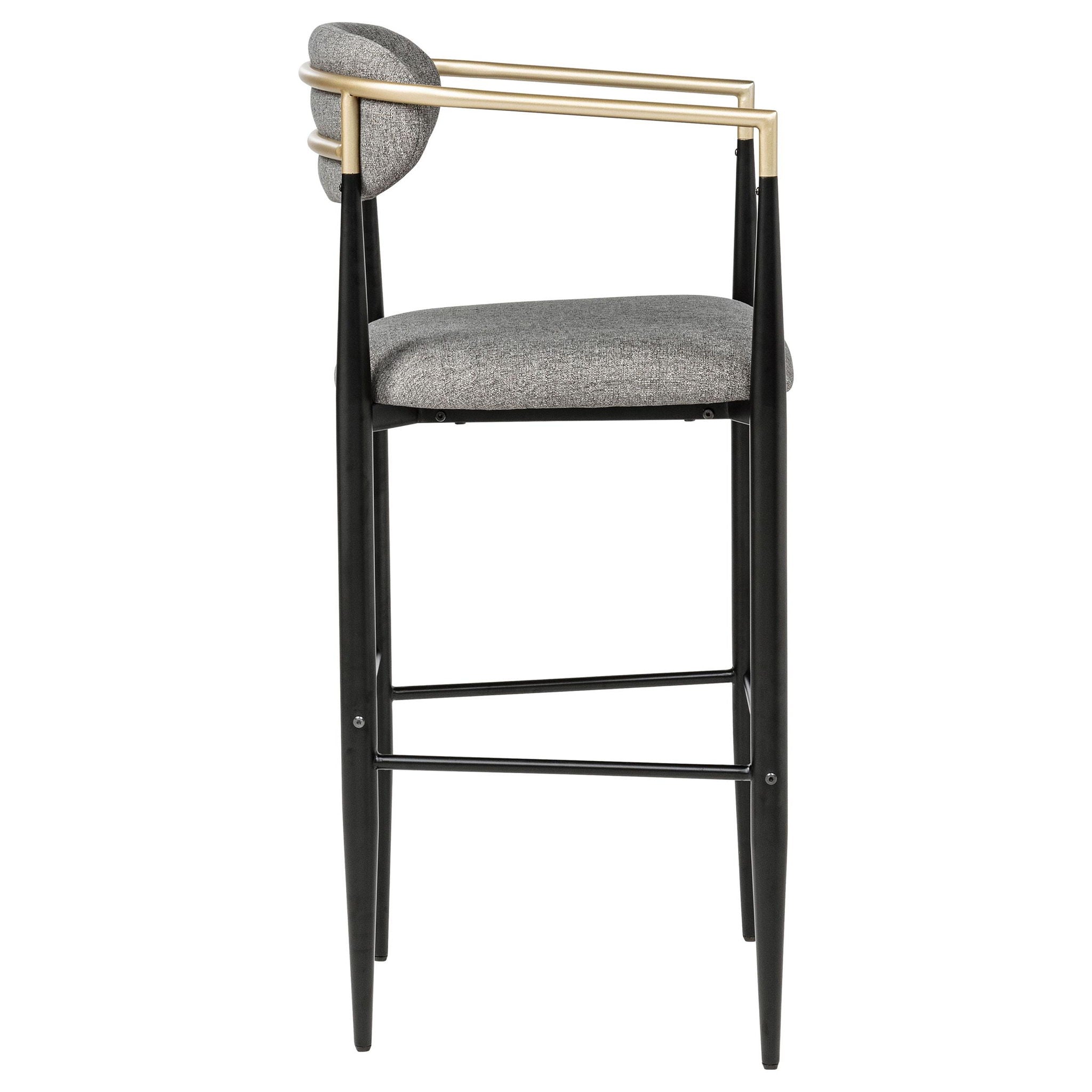 Tina Fabric Upholstered Bar Chair Dark Grey (Set of 2)